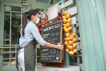 Setting Menu Board on Stand